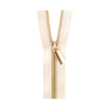 Load image into Gallery viewer, Sallie Tomato | #5 Nylon Coil Handbag Zippers | Beige/Gold
