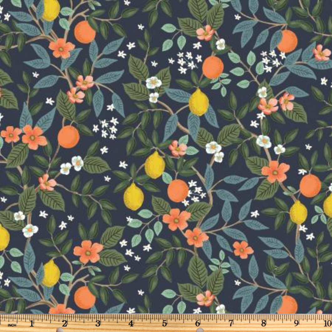 Rifle Paper Co. | Bramble | Citrus Grove in Navy | Quilting Cotton