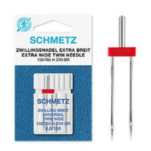 Load image into Gallery viewer, SCHMETZ Twin Universal Needle 130/705 H ZWI BR 6.0/100 Extra wide

