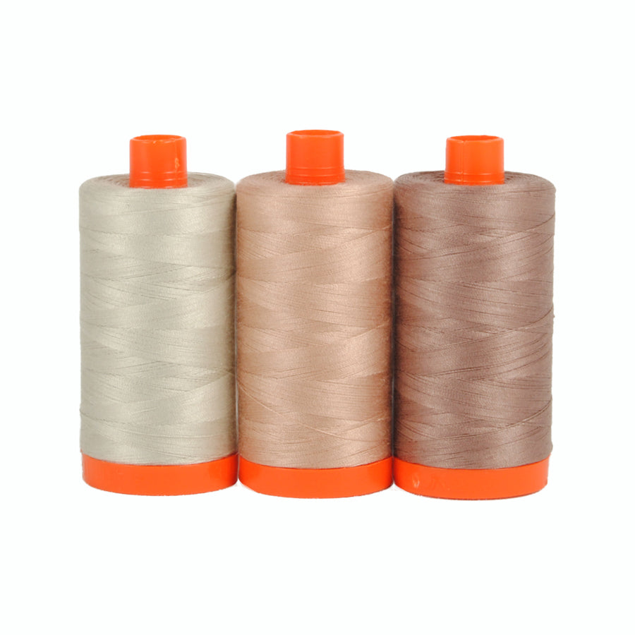 Aurifil 50 wt Cotton Thread | Verona Mauve (6724, 2375, 6731) |  Large Spools, 3 x 1,422 Yards