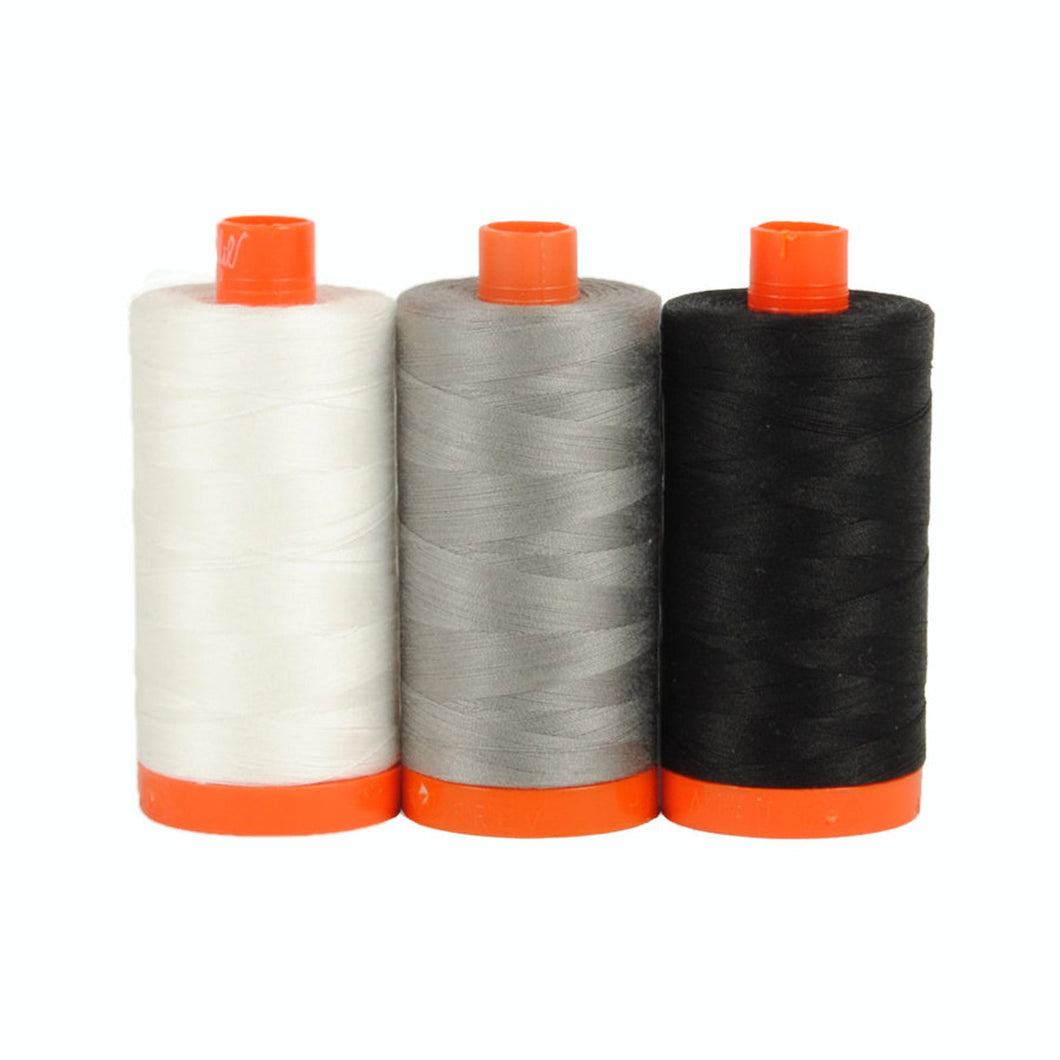 Aurifil 50 wt Cotton Thread | Carrara (2021, 2625, 2692) |  Large Spools, 3 x 1,422 Yards
