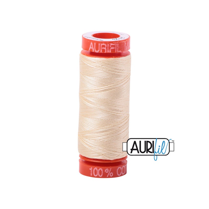 Aurifil 50 wt Cotton Thread | Butter (2123) | Small Spool 220 Yards