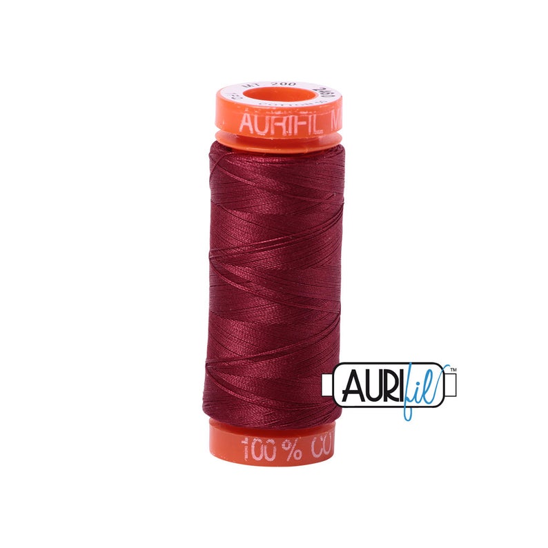 Aurifil 50 wt Cotton Thread | Dark Carmine Red (2460) | Small Spool 220 Yards