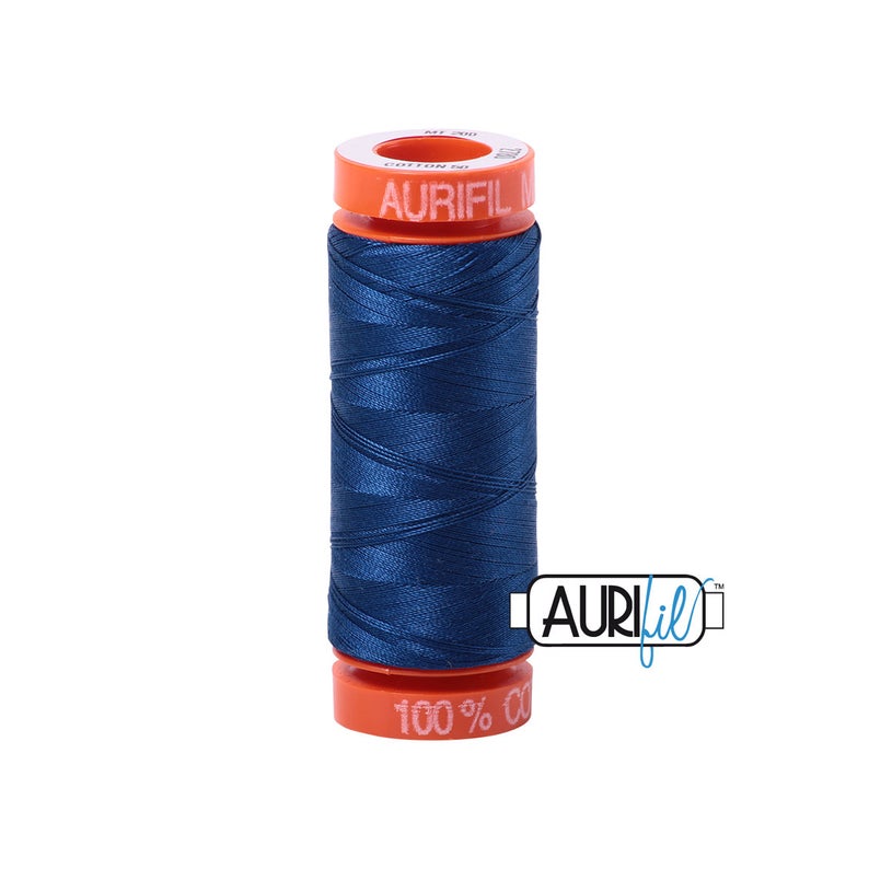Aurifil 50 wt Cotton Thread | Dark Delft Blue (2780) | Small Spool 220 Yards