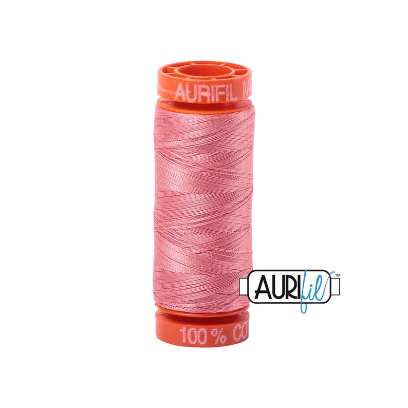 Aurifil 50 wt Cotton Thread | Peachy Pink (2435) | Small Spool 220 Yards