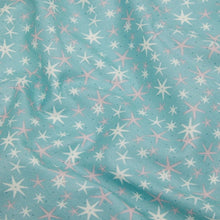 Load image into Gallery viewer, Liberty of London, light blue with white and light pink stars
