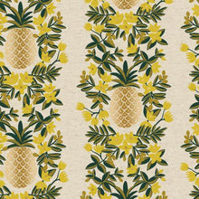 Load image into Gallery viewer, Rifle Paper Co. | Pineapple Stripe | Primavera | Cream Canvas Metallic Fabric
